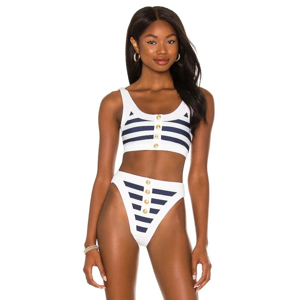 BEACH RIOT Isle Bikini Top in Nautical